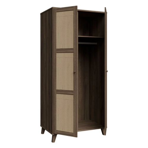 Szafa 95 cm Dąb Valencia / Rattan naturalny